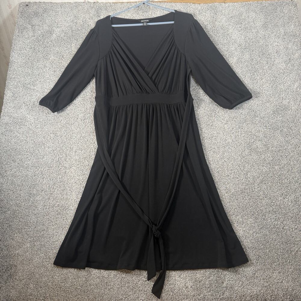 Little Black Dress with Tie Size L 12-14 Timeless Classic Wedding Wrap Surplice